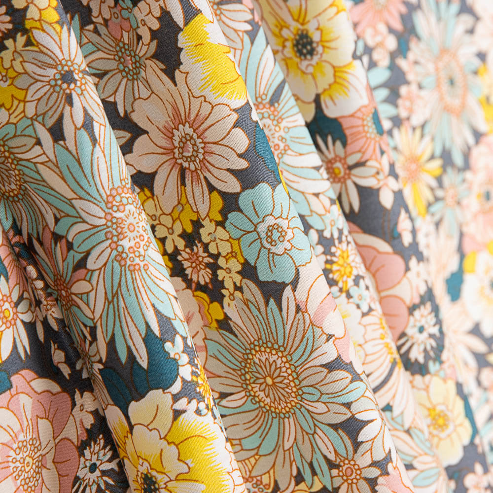 Popeline Coton Fleurs Sauvages Rose - Ribes y Casals