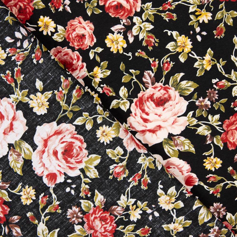 Popeline Coton Cretonne Classique Noire - Ribes y Casals