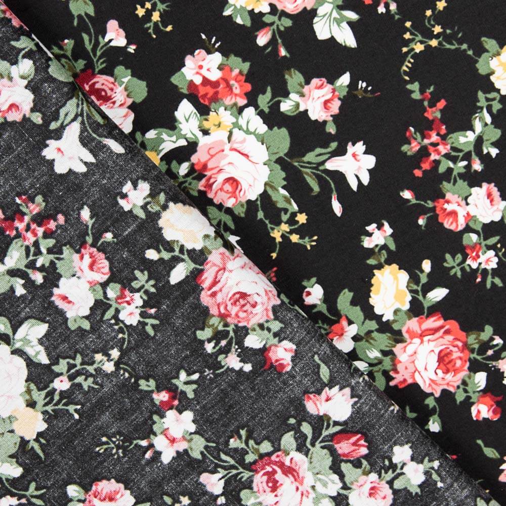 Popeline Coton Classique Mini Cretonne Noir - Ribes y Casals