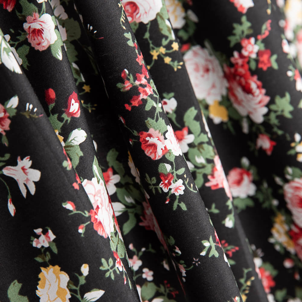 Popeline Coton Classique Mini Cretonne Noir - Ribes y Casals