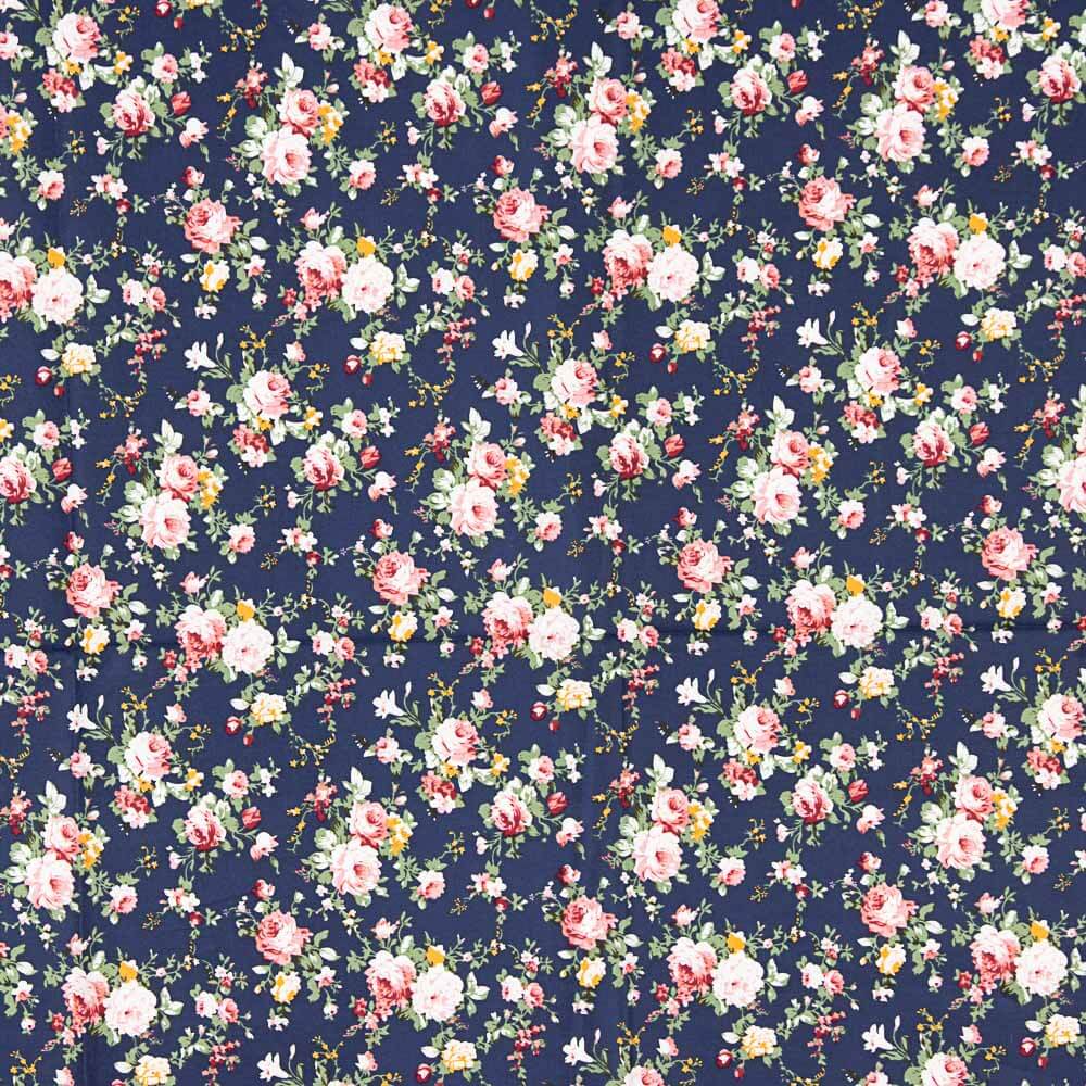 Marine Popeline Coton Classique Mini Cretonne - Ribes y Casals