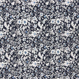 Popeline Coton Fleurs Bleu Marine - Ribes y Casals