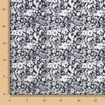 Popeline Coton Fleurs Bleu Marine - Ribes y Casals