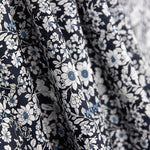 Popeline Coton Fleurs Bleu Marine - Ribes y Casals