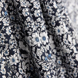 Popeline Coton Fleurs Bleu Marine - Ribes y Casals