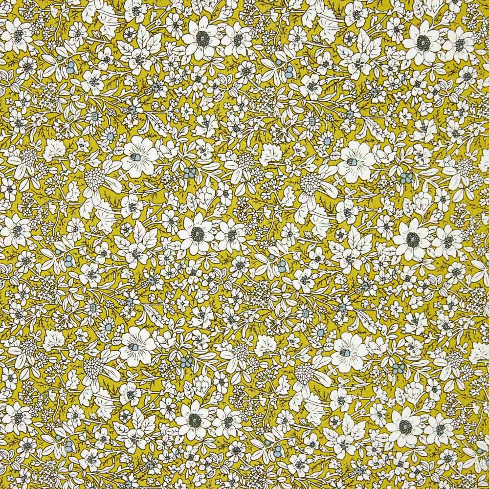 Popeline Coton Fleurs Noir - Ribes y Casals