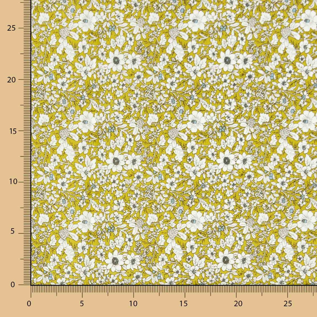 Popeline Coton Fleurs Noir - Ribes y Casals