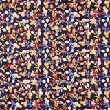 Popeline Coton Citron Bleu Marine - Ribes y Casals