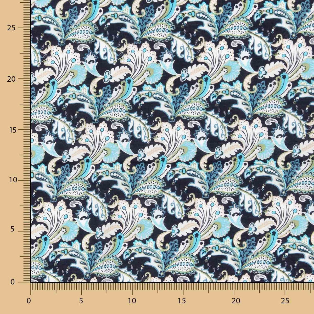 Popeline Coton Cachemire Canard - Ribes y Casals