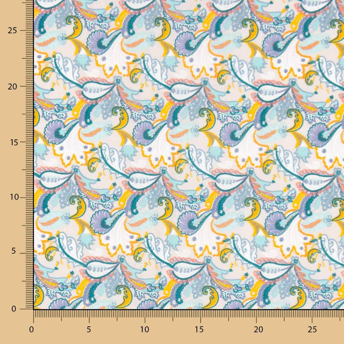 Popeline Coton Cachemire Gris Perle - Ribes y Casals