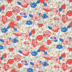 Popeline Coton Rouge Coquelicots - Ribes y Casals