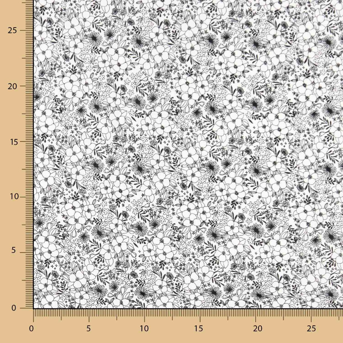 Popeline Coton Fleurs Blanc - Ribes y Casals