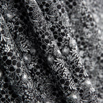 Popeline Coton Fleurs Noir - Ribes y Casals