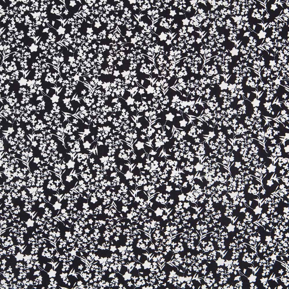 Coton Antibactérien Fleurs Noir - Ribes y Casals