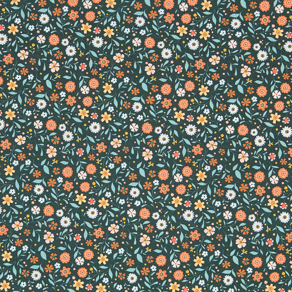 Coton Antibactérien Fleurs Vert - Ribes y Casals