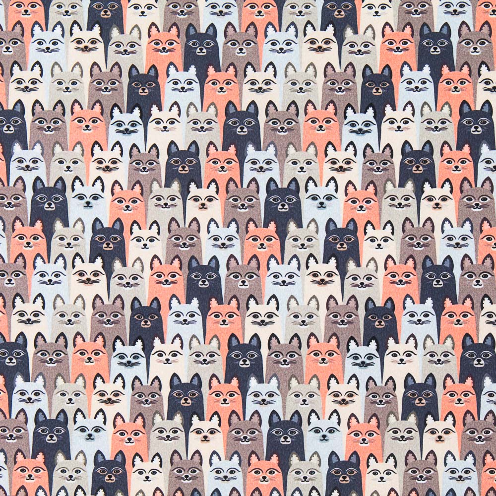 Retal Algodón Antibacteriano Gatos 45x140 cm - Ribes y Casals