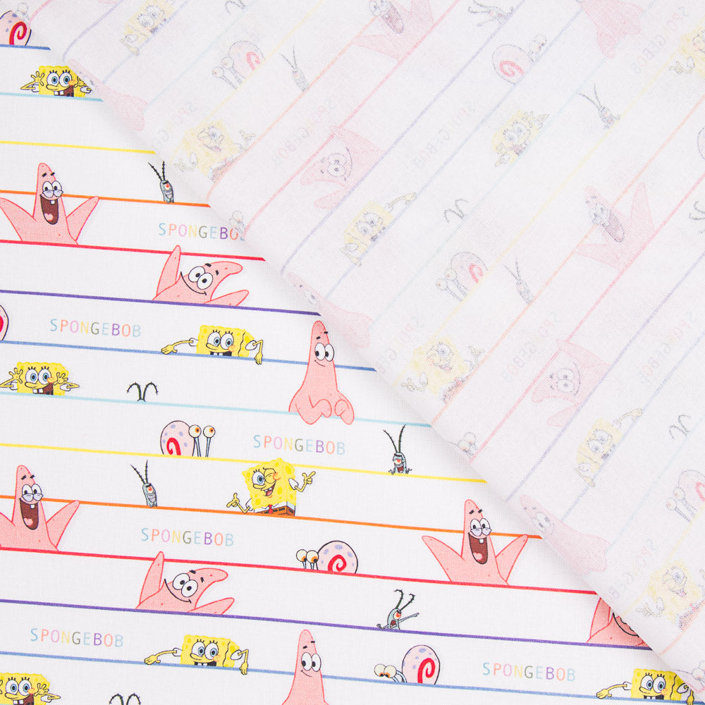 Coton Bob Éponge Rayé Rose - Ribes y Casals