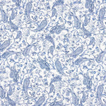Voile de coton imprimé bleu persan - Ribes y Casals