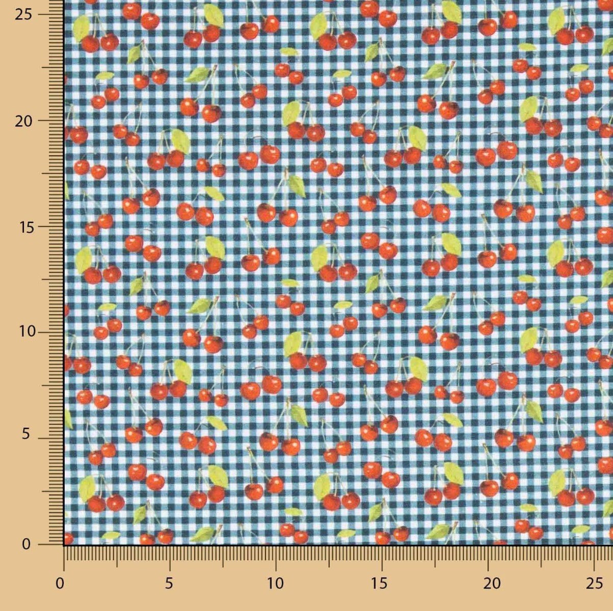 Patchwork de coton cerise vichy foncé - Ribes y Casals