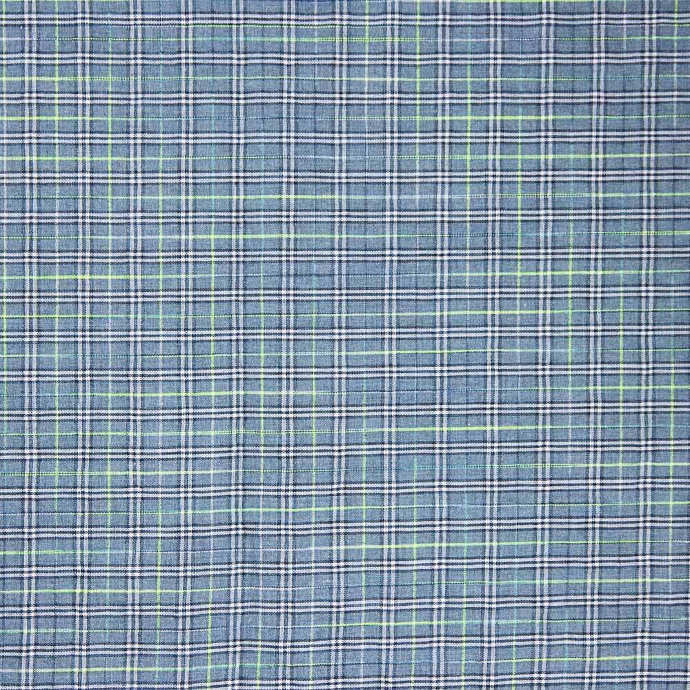 Coton Seersucker Carreaux Mini Bleu - Ribes y Casals