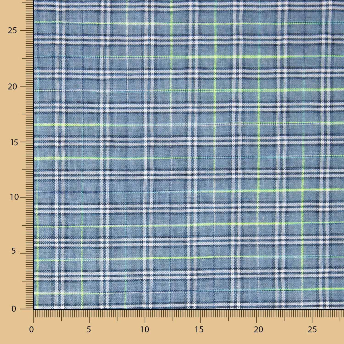 Coton Seersucker Carreaux Mini Bleu - Ribes y Casals