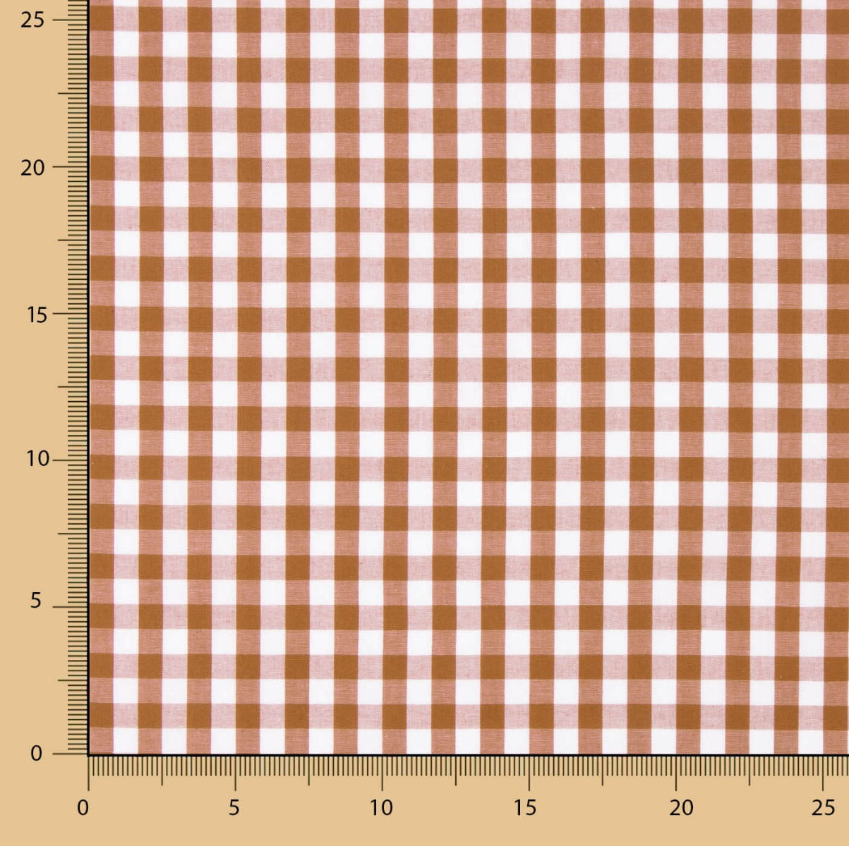 Popeline de coton à grands carreaux argile - Ribes y Casals