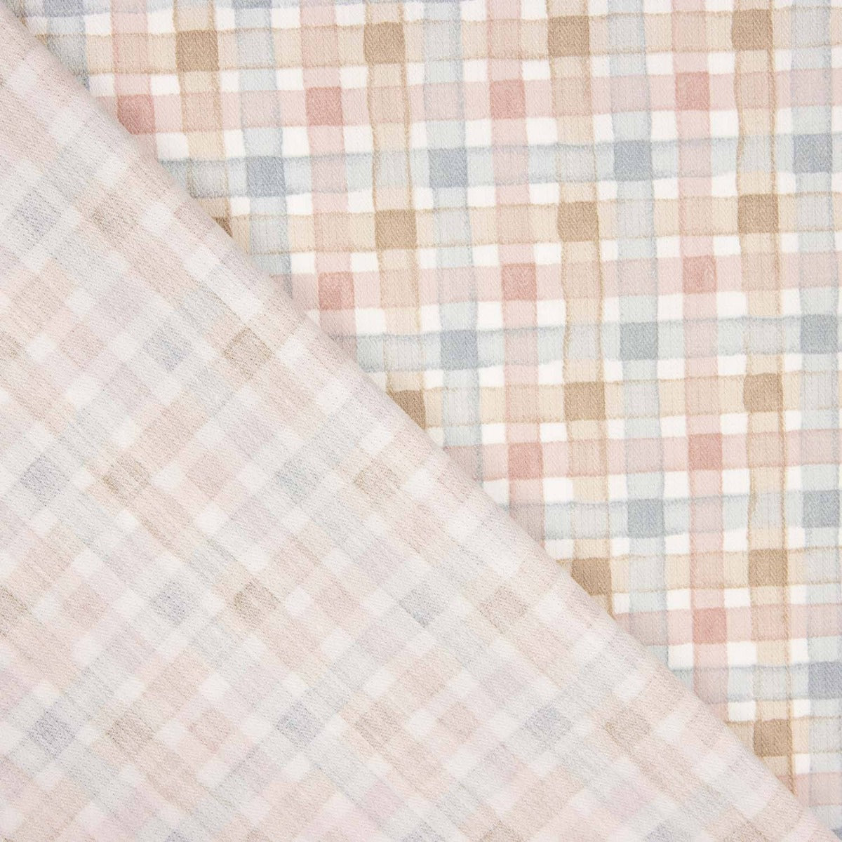 Viyela Coton Carrés Rose - Ribes y Casals