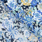 Popeline Coton Fleurs Sauvages Bleu Jean - Ribes y Casals