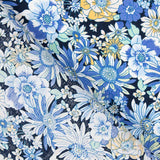 Popeline Coton Fleurs Sauvages Bleu Jean - Ribes y Casals