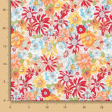 Popeline Coton Fleurs Sauvages Rouge - Ribes y Casals