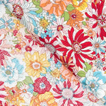 Popeline Coton Fleurs Sauvages Rouge - Ribes y Casals