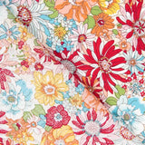 Popeline Coton Fleurs Sauvages Rouge - Ribes y Casals