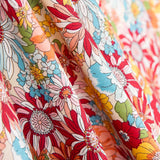 Popeline Coton Fleurs Sauvages Rouge - Ribes y Casals