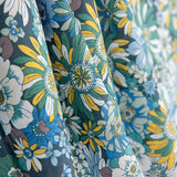 Popeline Coton Fleurs Sauvages Vert - Ribes y Casals