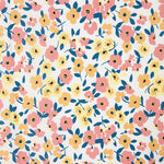 Popeline Coton Fleurs Jaune Pâle - Ribes y Casals