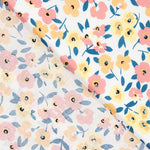 Popeline Coton Fleurs Jaune Pâle - Ribes y Casals