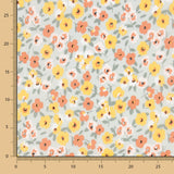 Popeline Coton Fleurs Vert Sauge - Ribes y Casals