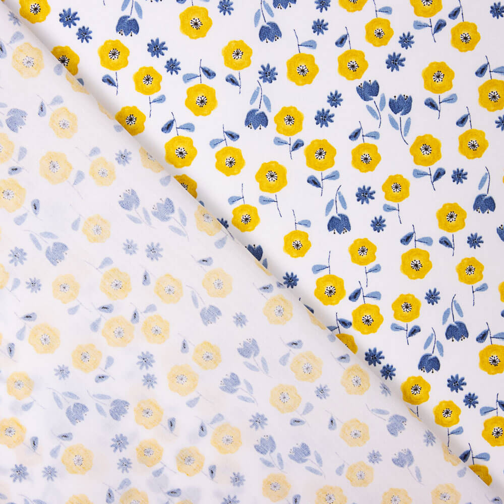 Bimbo Fleurs Jaunes Popeline Coton Bio - Ribes y Casals