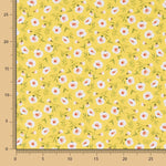 Popeline de Coton Bio Fleurs Coni Jaunes - Ribes y Casals