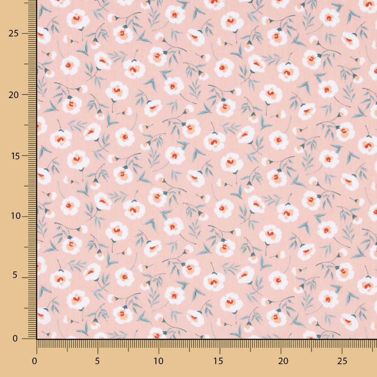 Popeline de coton bio Fleurs Coni roses - Ribes y Casals