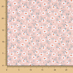 Popeline de coton bio Fleurs Coni roses - Ribes y Casals