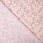 Retal Popelín Algodón Orgánico Flores Coni Rosa 80x148 cm. - Ribes y Casals