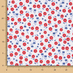 Bimbo Fleurs Rouges Popeline De Coton Bio - Ribes y Casals