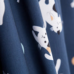 Popeline Coton Chats Bleu Canard - Ribes y Casals