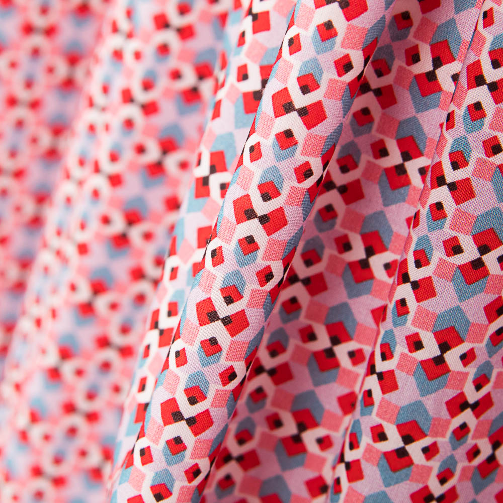 Coton Liberty London Géométrique Corail - Ribes y Casals