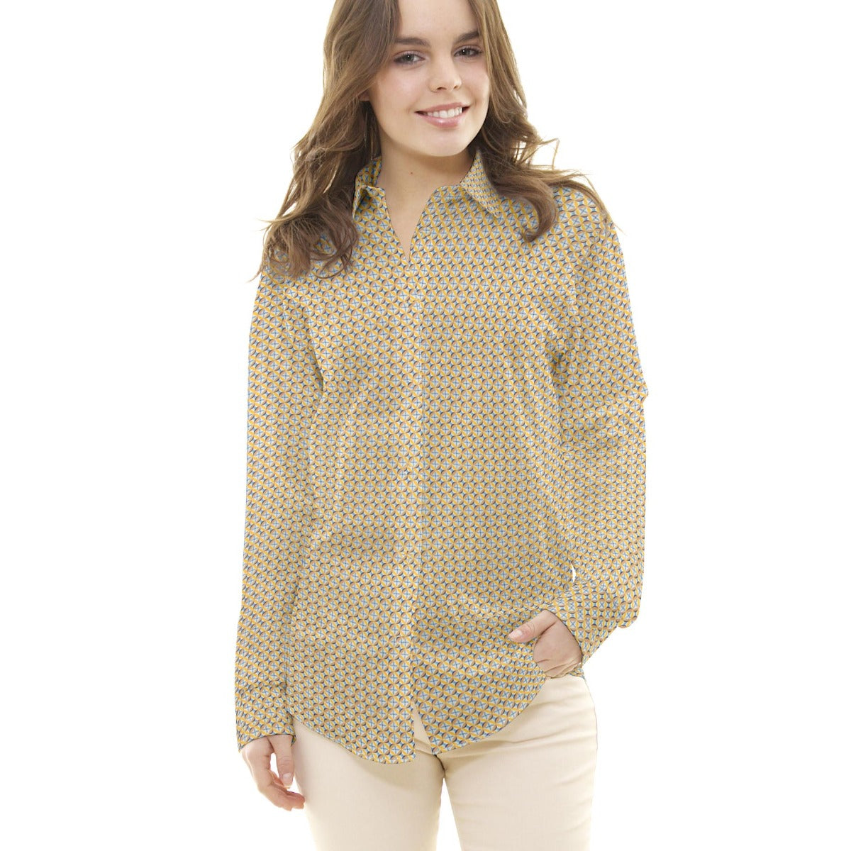 Coton Liberty London Ocre Géométrique - Ribes y Casals