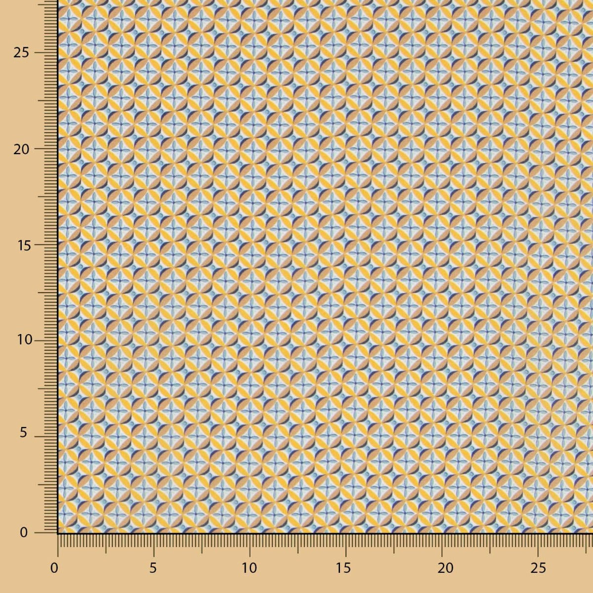 Coton Liberty London Ocre Géométrique - Ribes y Casals