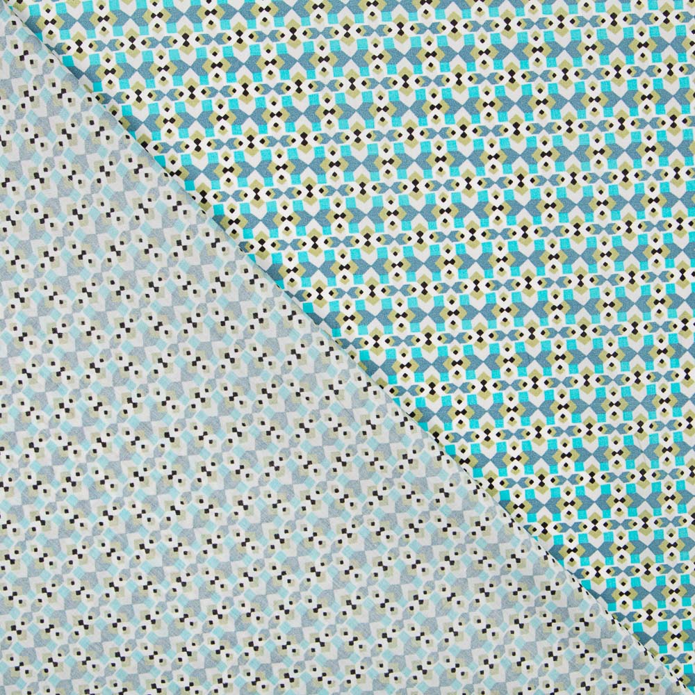 Coton Liberty London Géométrique Turquoise - Ribes y Casals