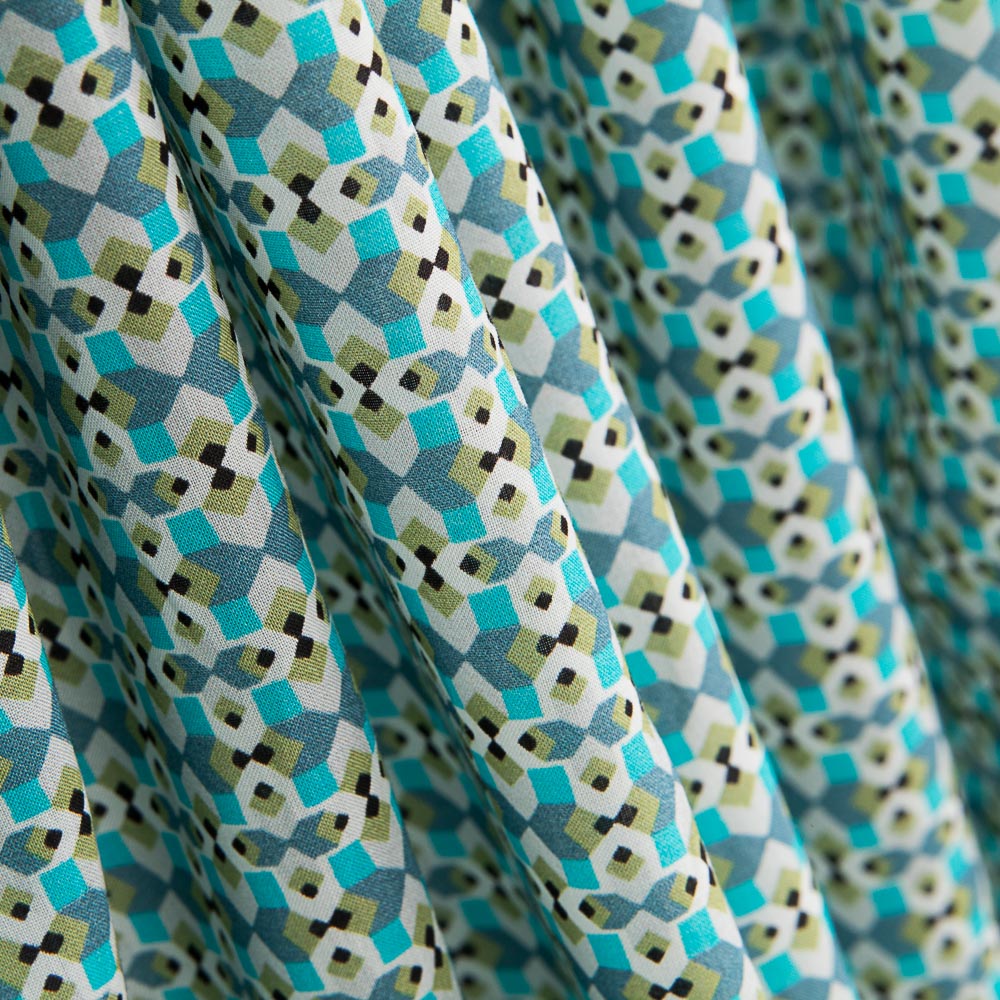 Coton Liberty London Géométrique Turquoise - Ribes y Casals