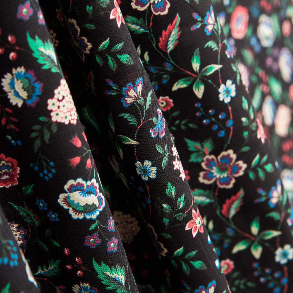Coton Liberty London Fleur Mexique Noir - Ribes y Casals